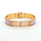 Hermès Charniere Uni Light Pink Enamel Gold Bracelet
