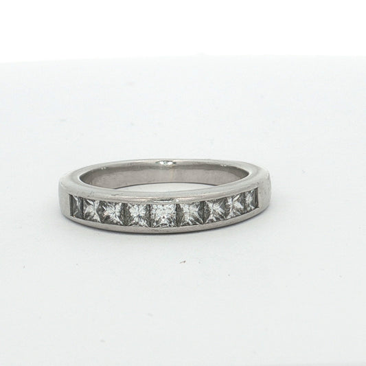 Platinum 0.97ct Princess Diamond Band