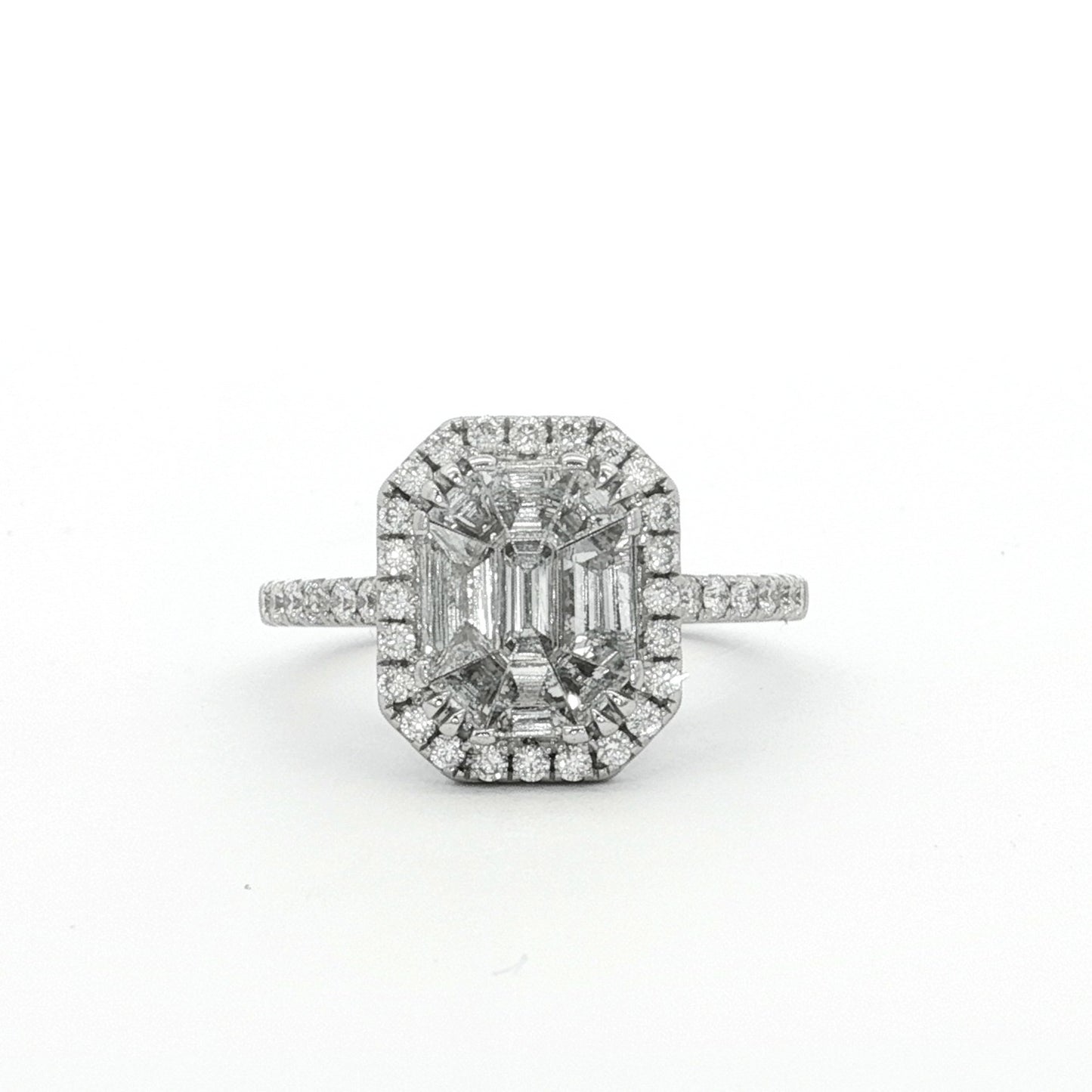 White Gold 1.11ct Illusion Set Diamond Engagement Ring