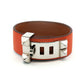 Hermès Collier de Chien 24 Orange Leather Silver Bracelet