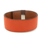 Hermès Collier de Chien 24 Orange Leather Silver Bracelet