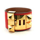 Hermès Collier de Chien Red Leather Gold Bracelet