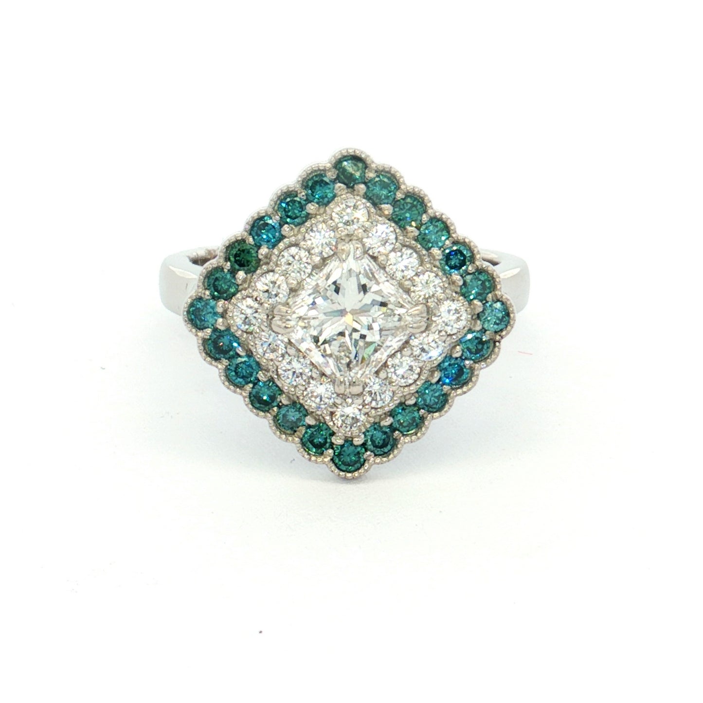 Platinum Diamond Cluster Ring