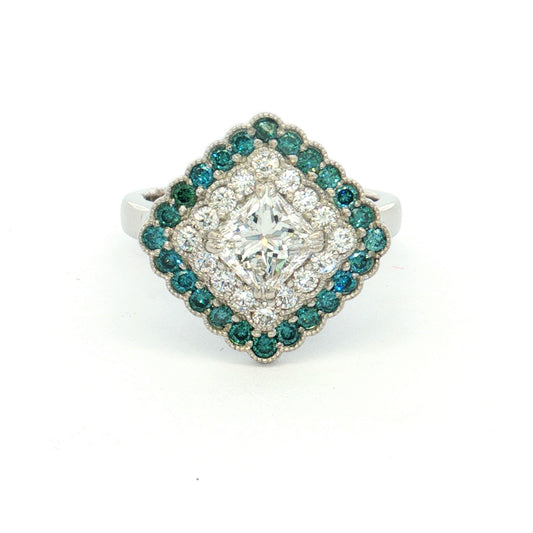 Platinum Diamond Cluster Ring