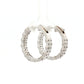 14ct White Gold Diamond Hoop Earrings – 88 Stones