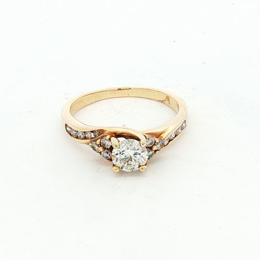 Yellow Gold Diamond Cluster Ring