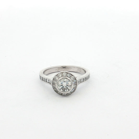 Platinum 1.16ct Diamond Halo Ring