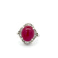 Platinum Star Ruby Diamond Cluster Ring