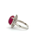 Platinum Star Ruby Diamond Cluster Ring