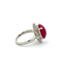 Platinum Star Ruby Diamond Cluster Ring