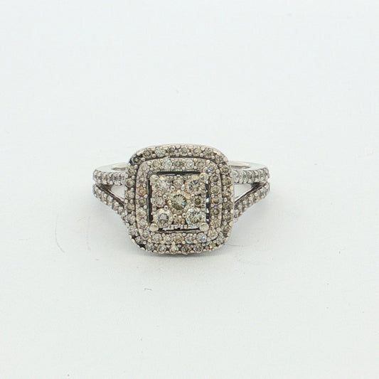 White Gold Diamond Cluster Ring