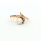 Yellow Gold Pearl & Diamond Ring