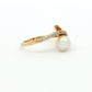 Yellow Gold Pearl & Diamond Ring