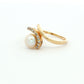 Yellow Gold Pearl & Diamond Ring