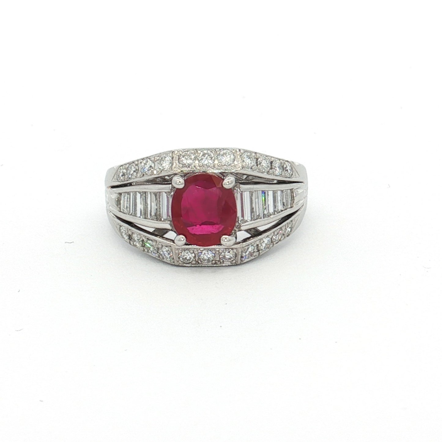 Platinum 1.14ct Ruby & Diamond Ring