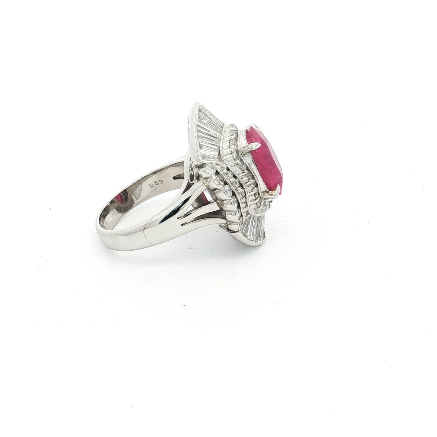 Platinum Ruby and Diamond Ring