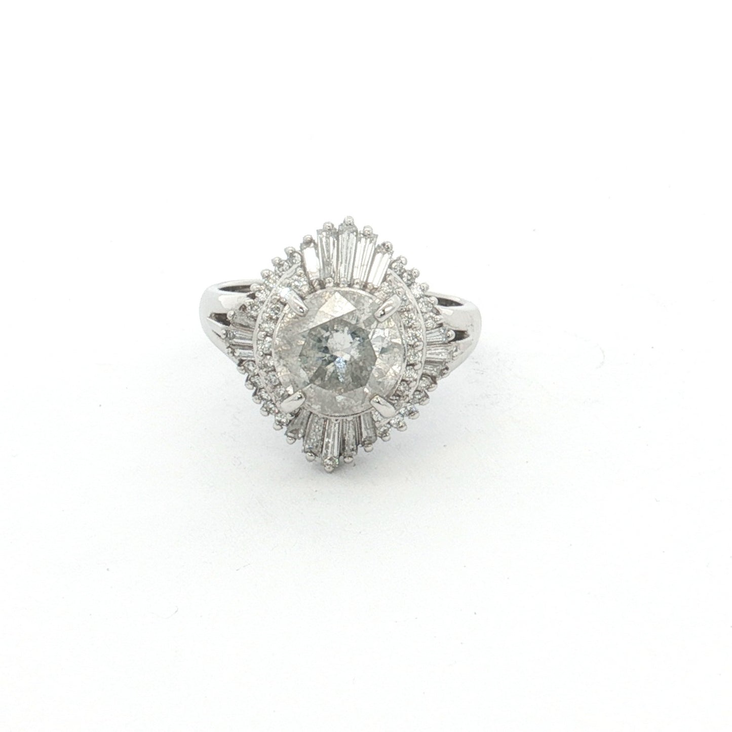 Platinum 2.66ct Diamond Cluster Ring