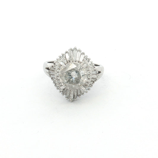 Platinum 2.66ct Diamond Cluster Ring