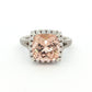 White Gold Morganite & Diamond Cluster Ring