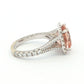 White Gold Morganite & Diamond Cluster Ring