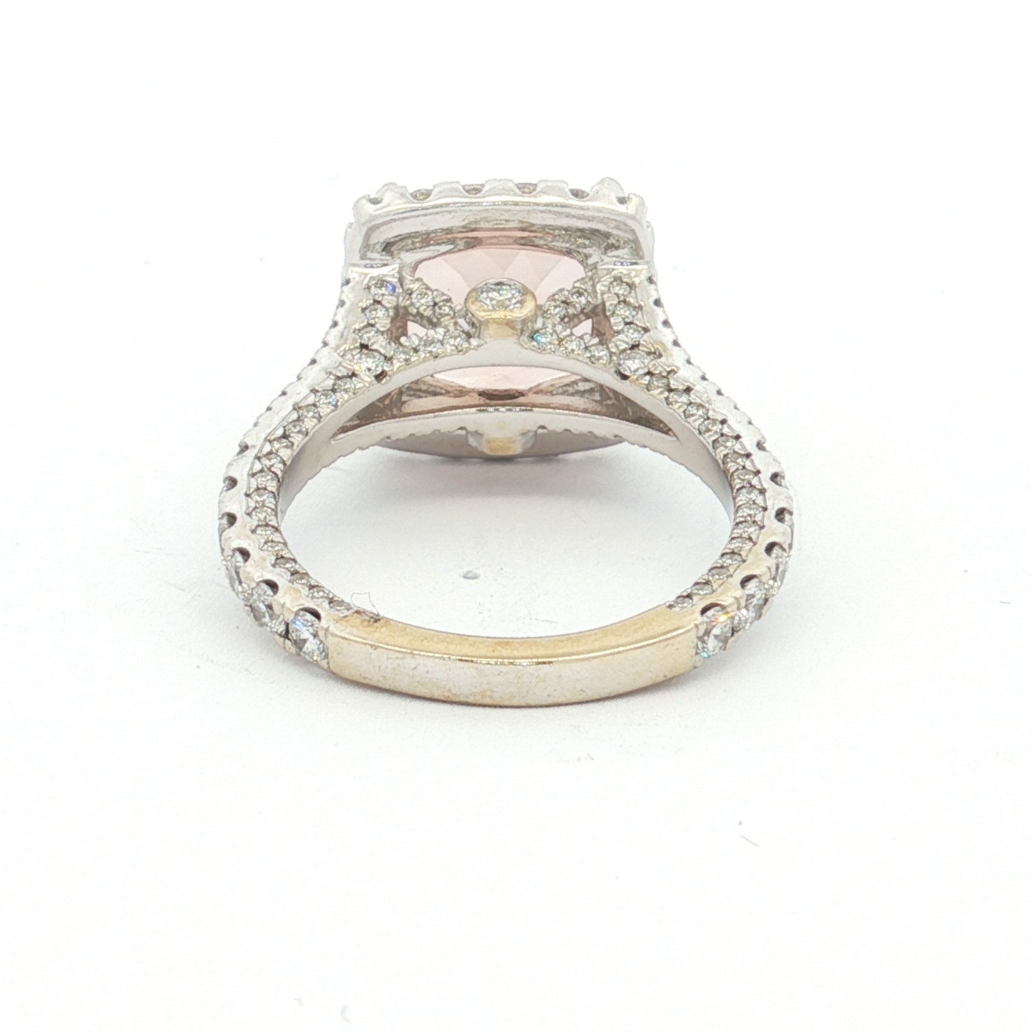 White Gold Morganite & Diamond Cluster Ring