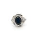 Platinum Royal Blue Sapphire & Diamond Cluster Ring