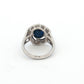 Platinum Royal Blue Sapphire & Diamond Cluster Ring