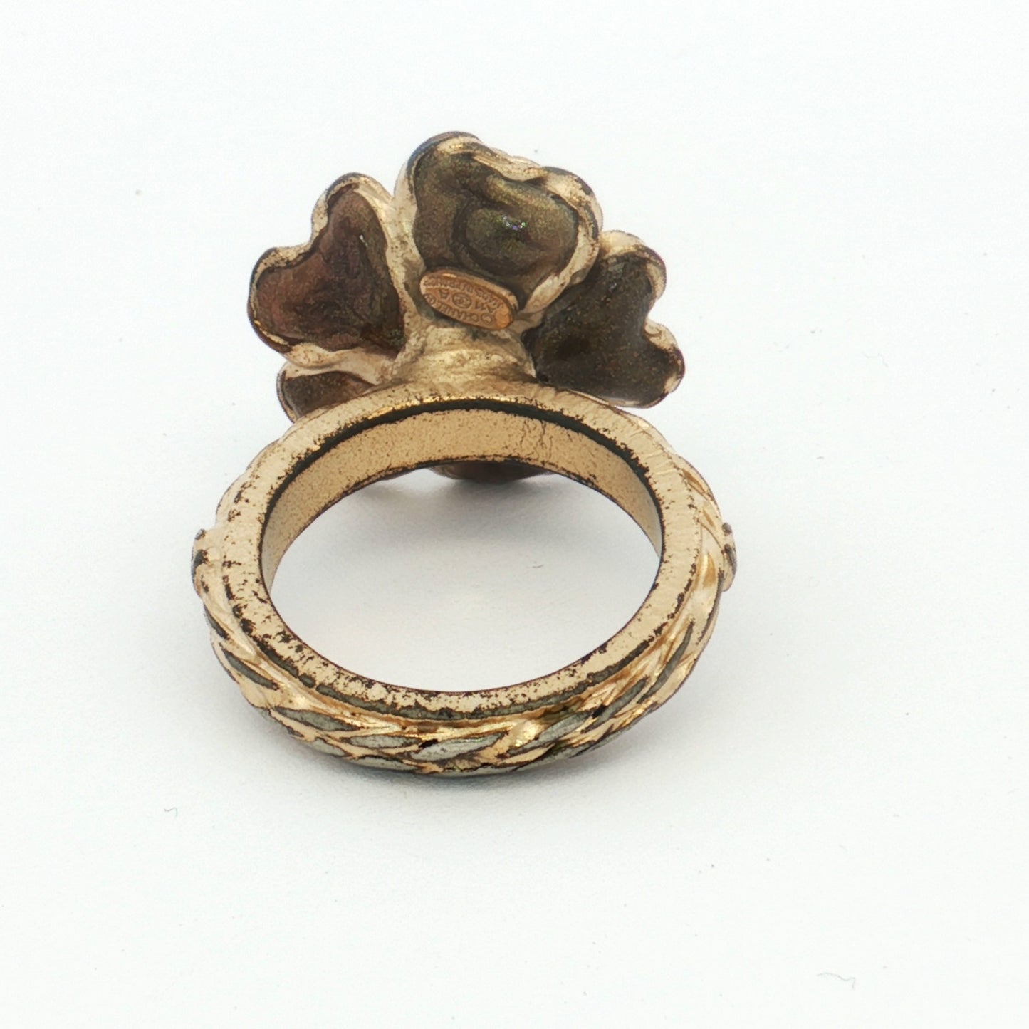 Chanel Vintage Flower Pearl Logo Ring