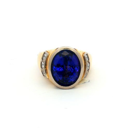 Yellow & White Gold Tanzanite Ring