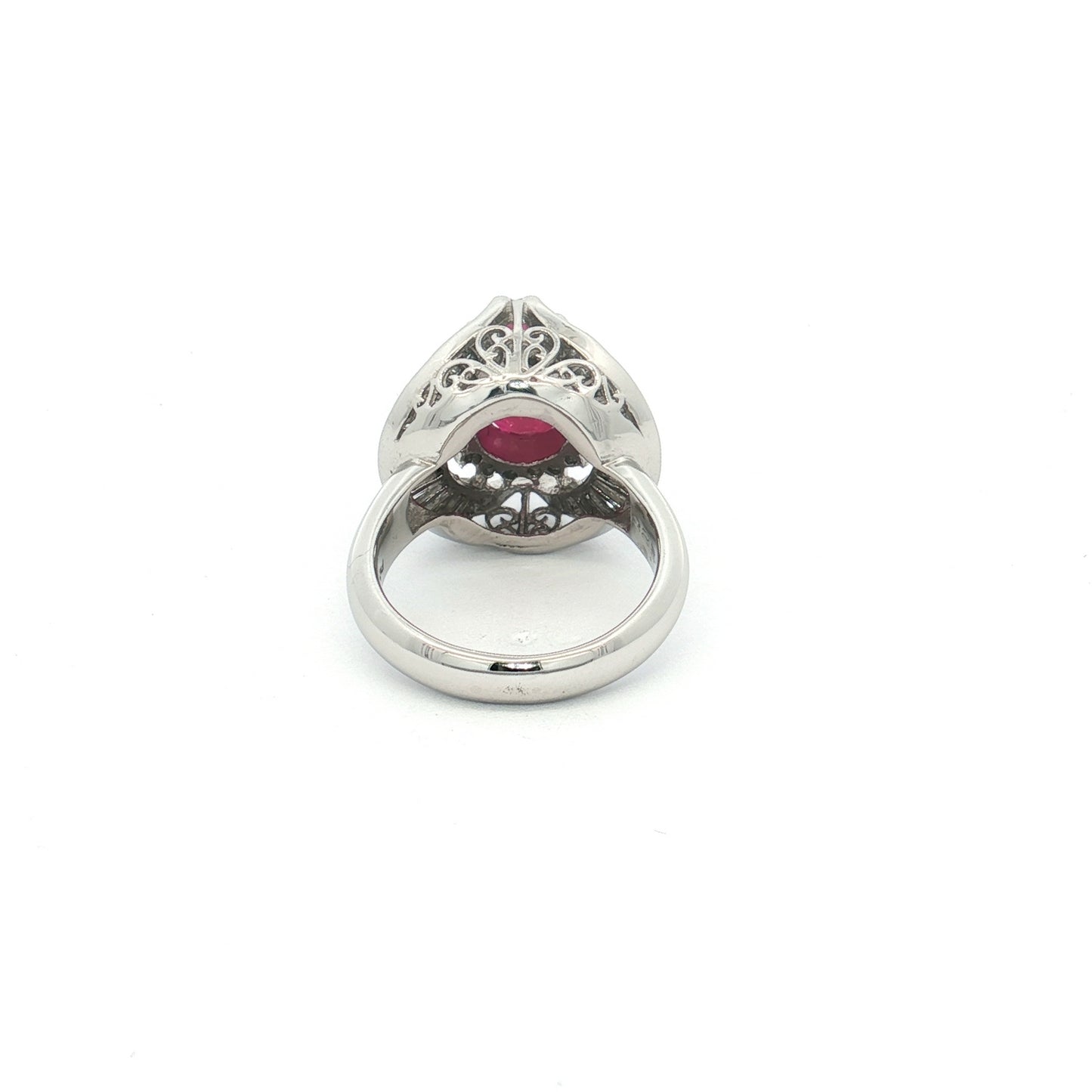 Platinum Ruby & Diamond Cluster Ring
