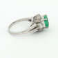 Platinum Emerald & Diamond Cluster Dress Ring