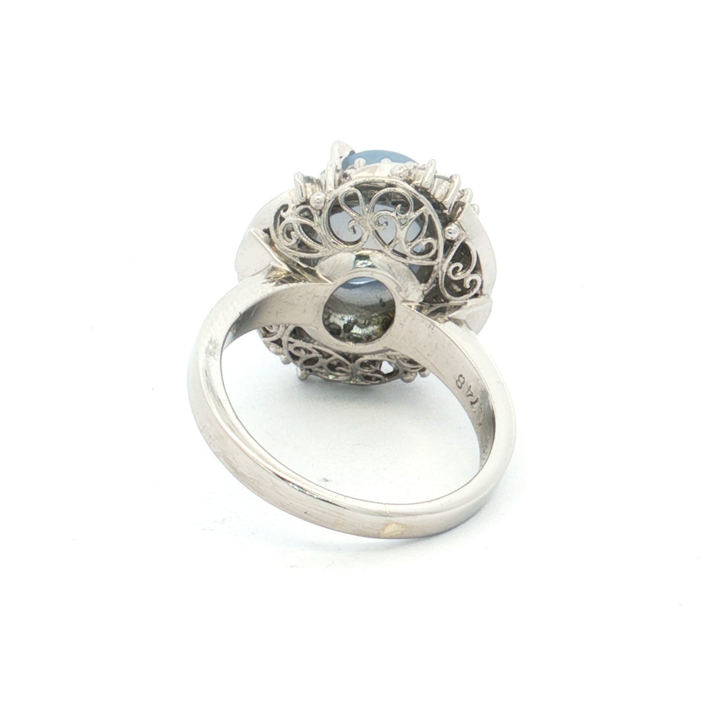 Platinum Star Sapphire & Diamond Ring