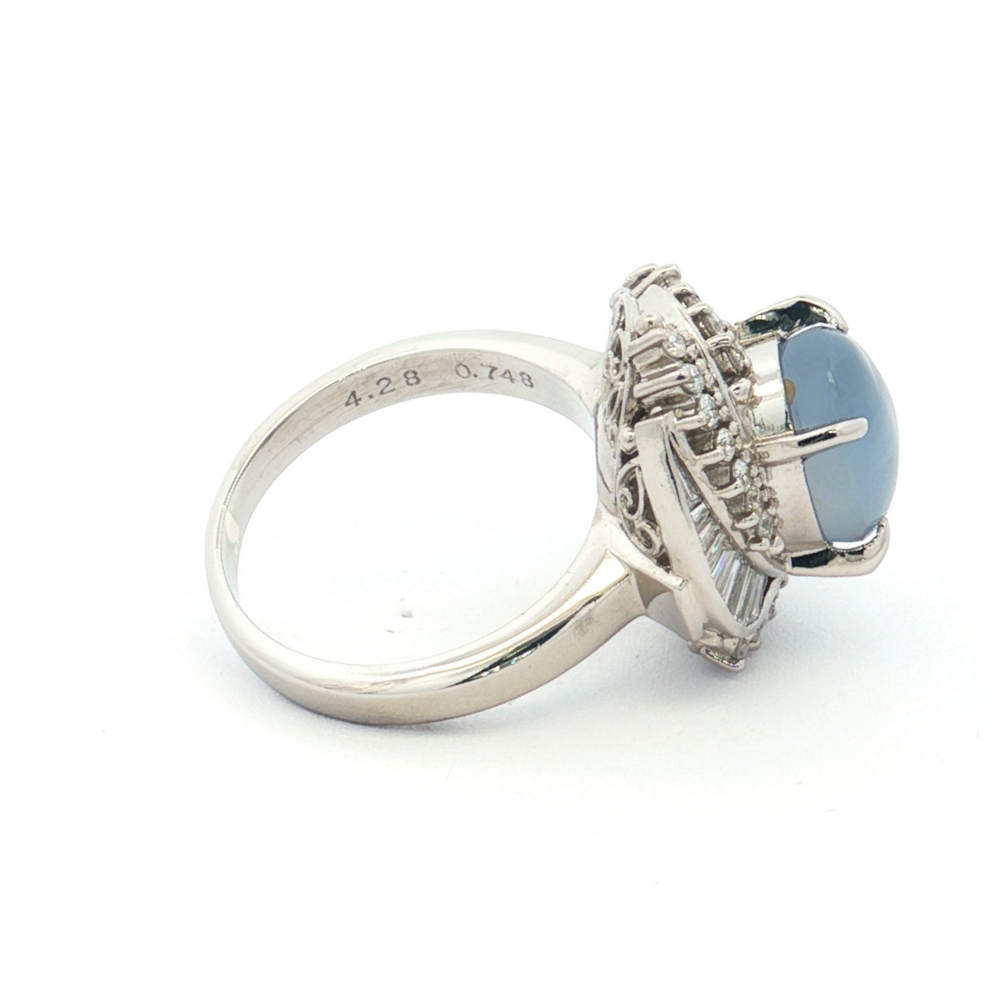 Platinum Star Sapphire & Diamond Ring