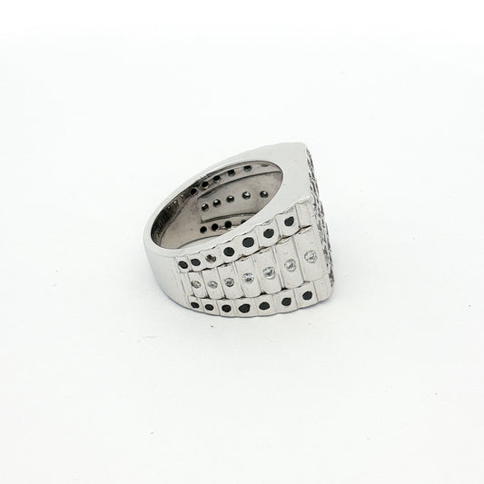 White Gold 58-Stone Diamond Ring