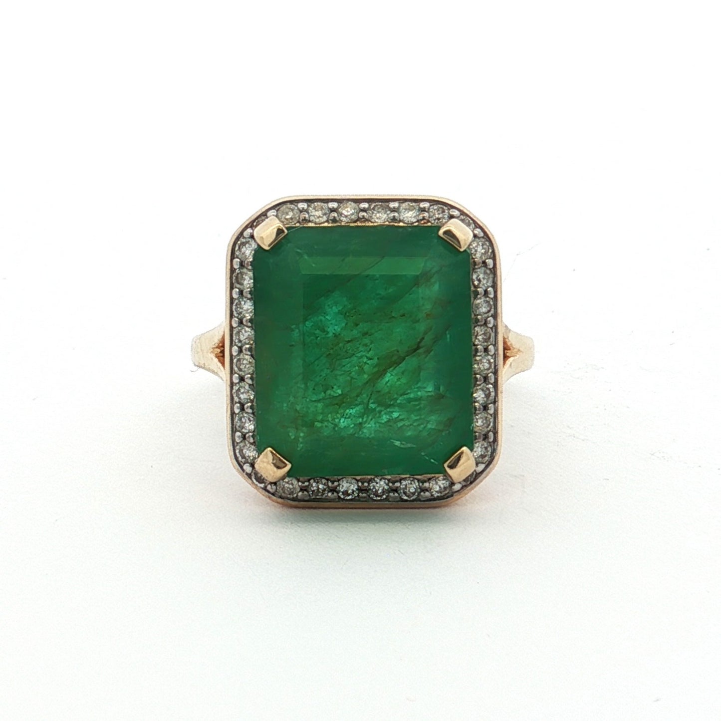 Yellow Gold Emerald Cocktail Ring