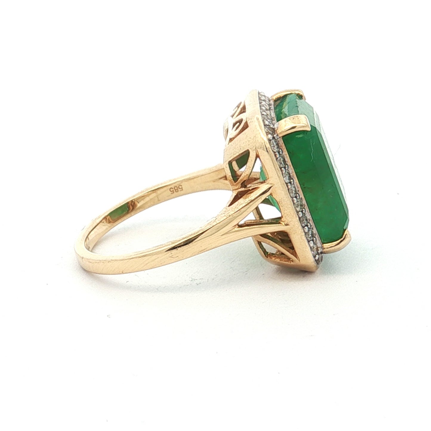 Yellow Gold Emerald Cocktail Ring