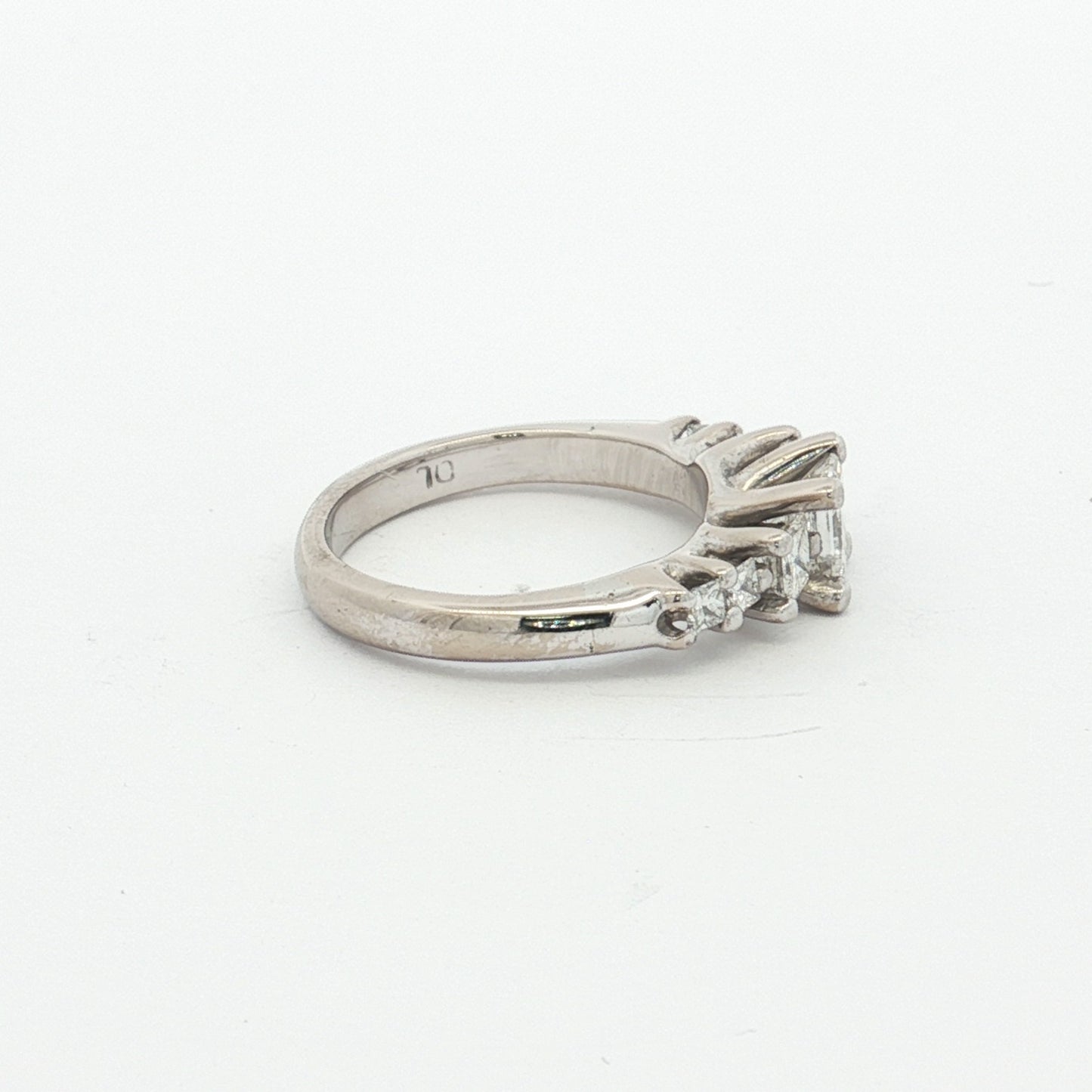 White Gold 7-Stone Princess Cut Diamond Ring