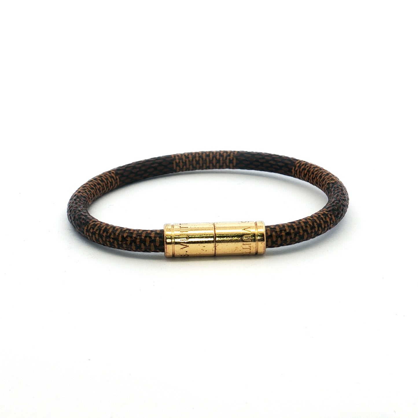 Louis Vuitton Keep It Damier Ebene Gold Bracelet