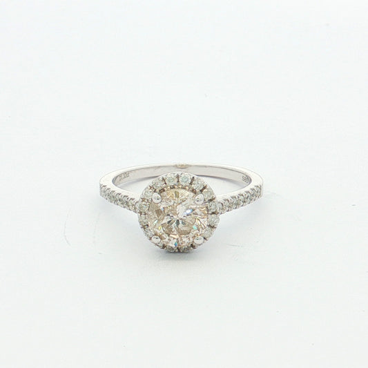 White Gold Round Brilliant-Cut Diamond Cluster Ring