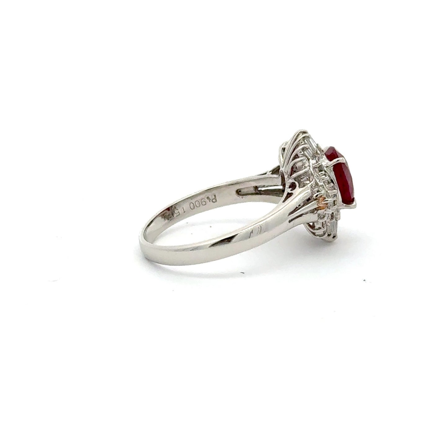 Platinum Ruby Diamond Ballerina Ring