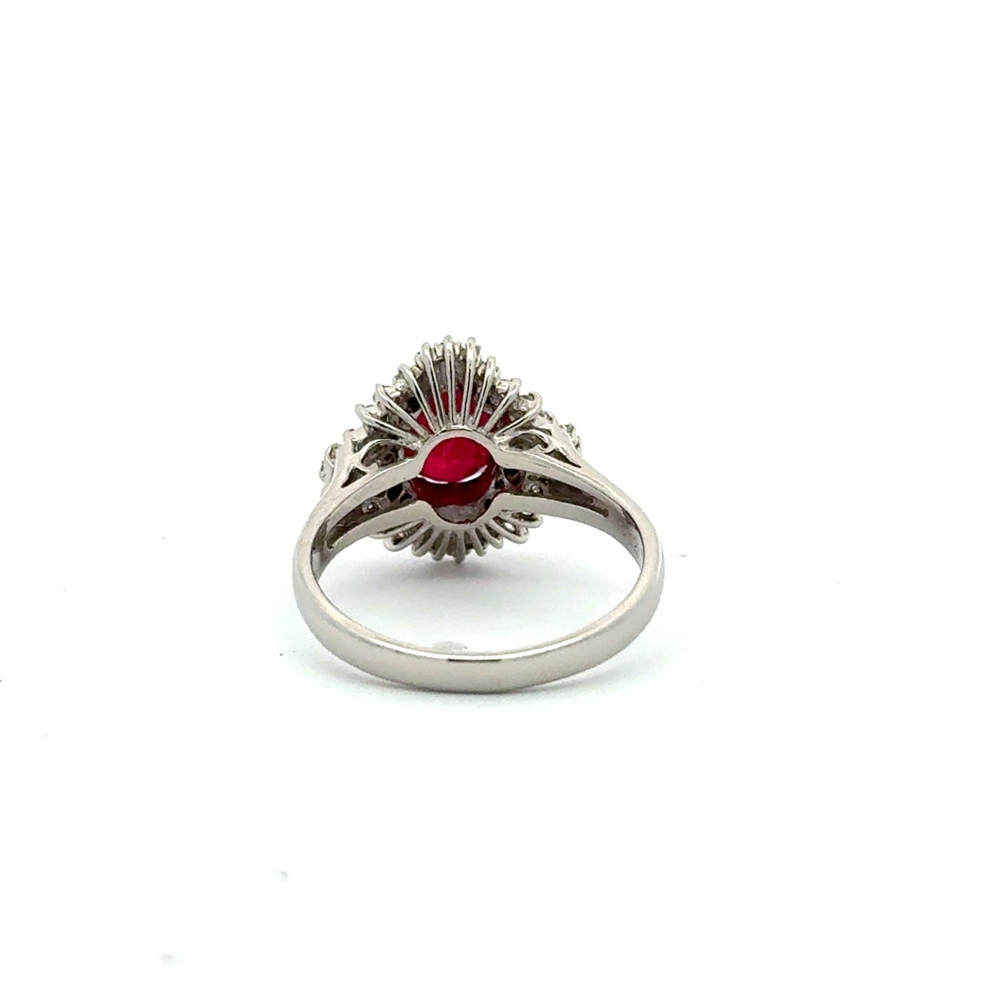 Platinum Ruby Diamond Ballerina Ring