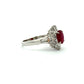 Platinum Ruby Diamond Ballerina Ring