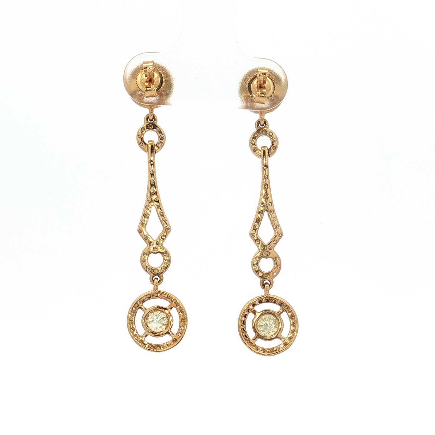 14ct Yellow Gold Diamond Stud–Drop Halo Earrings