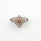 White & Rose Gold Pink Diamond Halo Ring