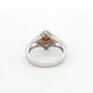 White & Rose Gold Pink Diamond Halo Ring