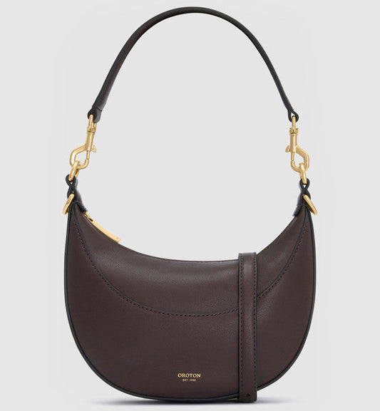 Oroton Florence Small Mahogany Shoulder Bag