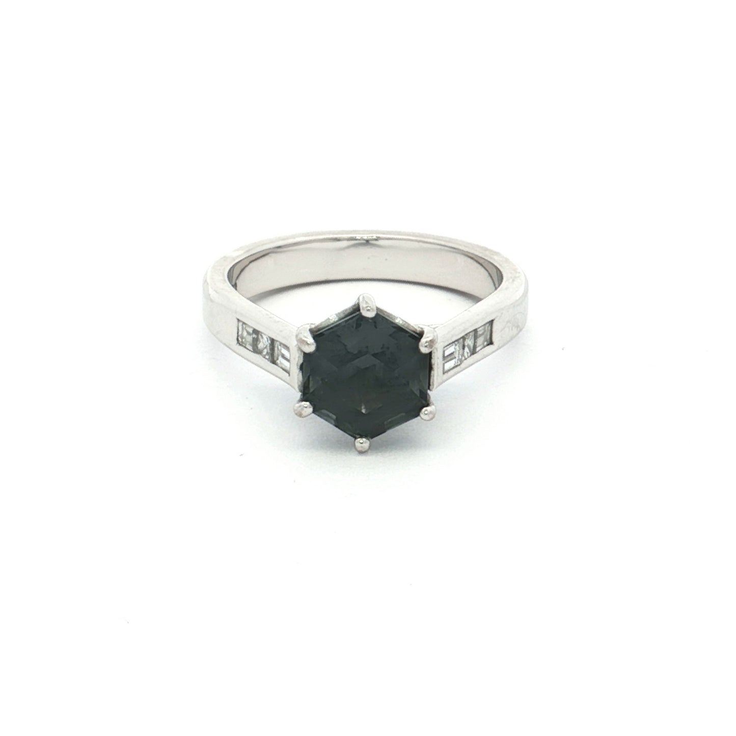 White Gold Sapphire & Diamond Ring