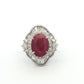Platinum 4.08ct Ruby & Diamond Ballerina Cluster Ring
