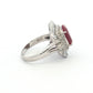 Platinum 4.08ct Ruby & Diamond Ballerina Cluster Ring