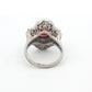 Platinum 4.08ct Ruby & Diamond Ballerina Cluster Ring